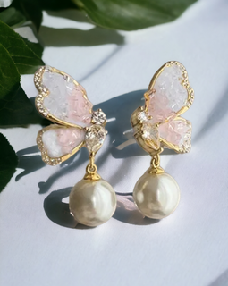 Butterfly Pearl Earrings