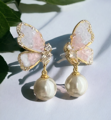 Butterfly Pearl Earrings