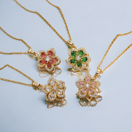 Rotating Flower Necklace