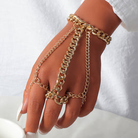 Metal Chain Ring Bracelet