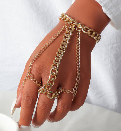 Metal Chain Ring Bracelet