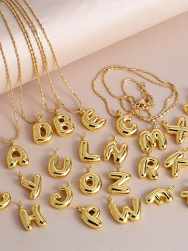 Gold Plated bobble letter necklace