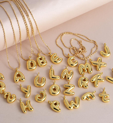 Gold Plated bobble letter necklace